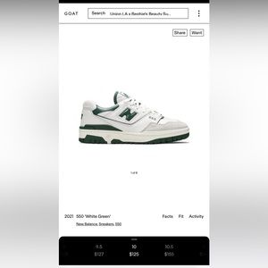 BRAND NEW WOMENS SIZE 10 “WHITE GREEN” NEW BALANCE 550s